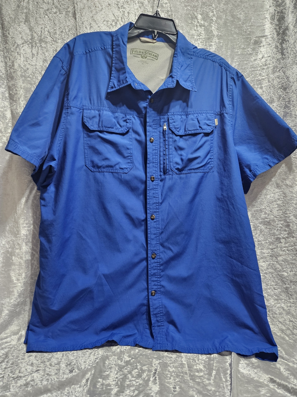 Field & Stream Men's Short-Sleeve Blue Utility Shirt